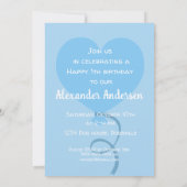 Invitation Illustration Pawty bulldog bleu anniversaire (Dos)