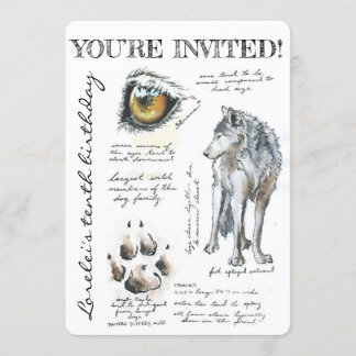 Invitation Illustration personnalisé Canis Lupus Loup Invitat