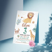 Invitation Illustration pour enfants à l'aquarelle verte thèm