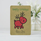Invitation Illustration Red Christmas Reindeer (Debout devant)