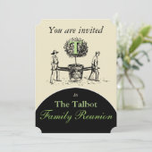 Invitation Illustration rétro jardiniers Arbre Famille Réunio (Debout devant)