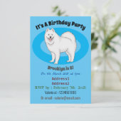 Invitation Illustration Samoyed dog (Debout devant)