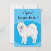 Invitation Illustration Samoyed dog (Dos)