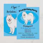 Invitation Illustration Samoyed dog (Devant / Derrière)