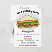 Invitation Illustration Sandwich (Devant / Derrière)