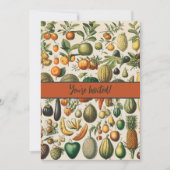 Invitation Illustration scientifique végétale des fruits (Devant)