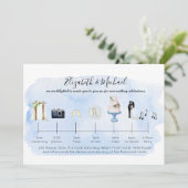 Invitation Illustration Tropical Beach Wedding Icons (Debout devant)