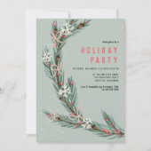 Invitation Illustration verte de la couronne de Noël moderne (Devant)