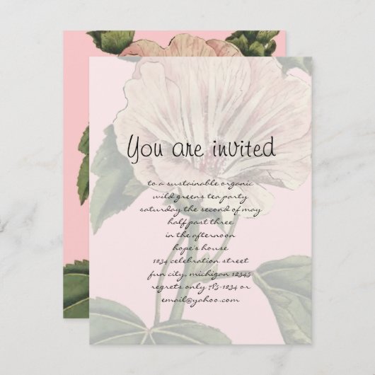 Invitation Illustration vintage (Devant / Derrière)