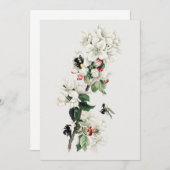 Invitation Illustration vintage Apple Blossom (Devant / Derrière)