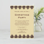 Invitation Illustration vintage Arbre de Noël Motif, Brown (Debout devant)