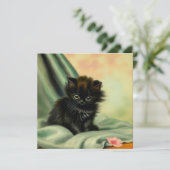 Invitation Illustration vintage de Kitten noir (Debout devant)