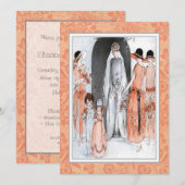 Invitation Illustration vintage des années 1920 (Devant / Derrière)