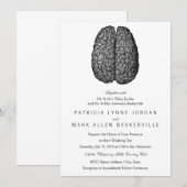 Invitation Illustration Vintage du cerveau humain (Devant / Derrière)