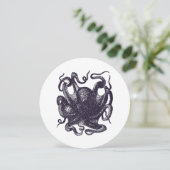 Invitation Illustration Vintage du poulpe (Debout devant)