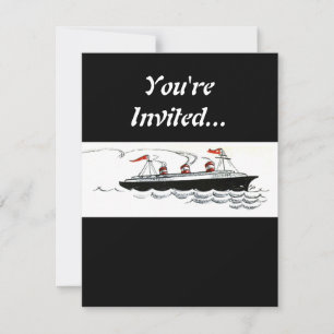 Invitation Illustration Vintage Simple Ship