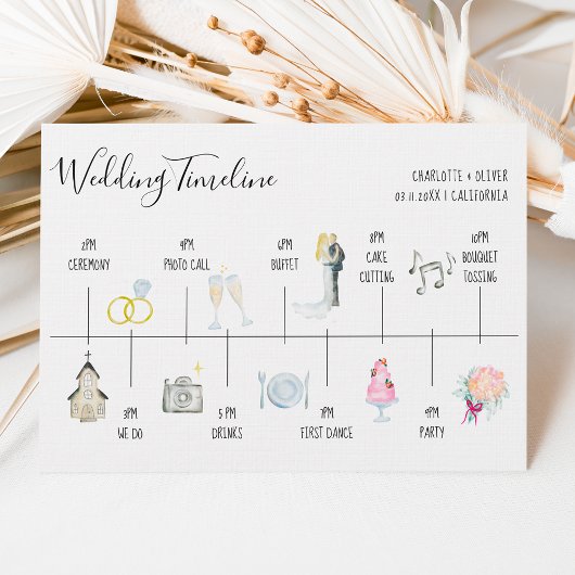 Invitation Illustrations aquarelles modernes de calendrier de