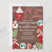 Invitation Illustrations de cacao chaud et de biscuits Noël (Devant)