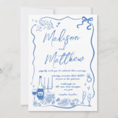 Invitation Illustrations dessinées à la main Mariage Doodles (Devant)