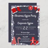 Invitation Illustrations Festives Simple Cute à bureau Noël (Devant / Derrière)