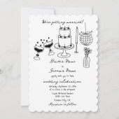 Invitation Illustrations noires dessinées à la main Doodles M (Devant)