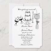 Invitation Illustrations noires dessinées à la main Doodles M (Devant)