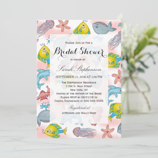 Invitation Illustrations sous-marines d'aquarelle de (Debout devant)