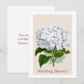 Invitation Illustrations Vintages d'Hydrangée blanche (Devant / Derrière)