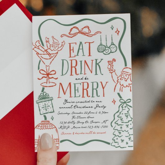 Invitation illustrative de fête de Noël