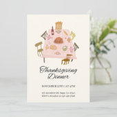 Invitation Illustrative Du Dîner De Thanksgiving (Debout devant)