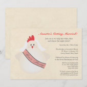 Invitation illustré de la fête de Hen (Devant / Derrière)
