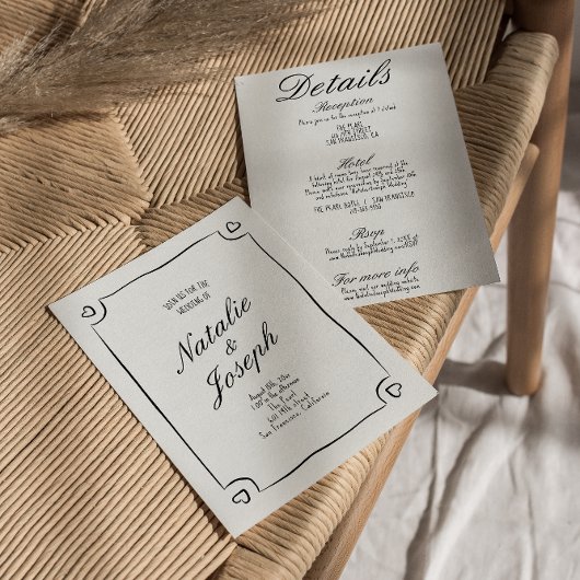 Invitation Illustré Dessin Whimsical Tout En Un Mariage Amusa