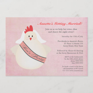 Invitation illustré par poulet drôle de la partie