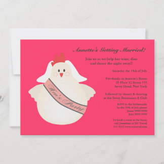 Invitation illustré par poulet drôle de la partie