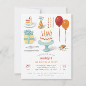Invitation Illustrée de fête d'anniversaire (Dos)