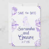 Invitation illustrée pour Sauvegarder la Date (Devant)