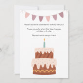 Invitation Illustrer art, couleur pastel Dinosaure anniversai (Dos)