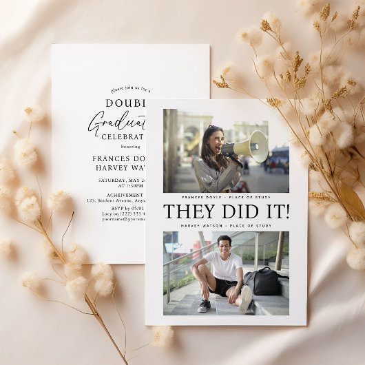 Invitation Ils L'Ont Fait ! Double Graduation Party