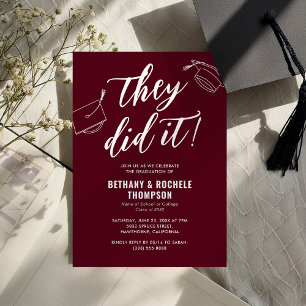 Invitation Ils l'ont fait Fête de remise de diplôme conjointe