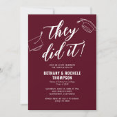 Invitation Ils l'ont fait Fête de remise de diplôme conjointe (Devant)