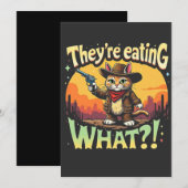 Invitation Ils mangent quoi Trump élection chat cowboy  (Devant / Derrière)