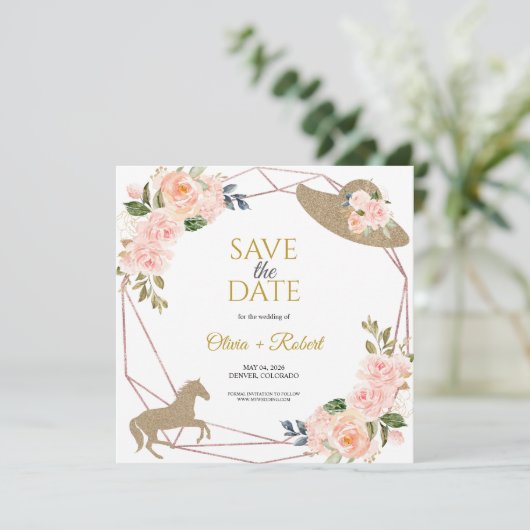 Invitation Ils partent pour le thème de mariage Derby à l'aut (Debout devant)