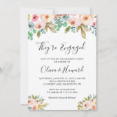 Invitation Ils sont engagés dans l'aquarelle Floral Engagemen (Devant)