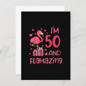 Invitation I'm 50 And Flamazing - Extraordinaire 50th Birthda (Devant / Derrière)