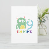 Invitation Im A Big Monster Now 9 th Birthday Party Gift (Debout devant)