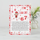 Invitation I'm back Elves Letter - Elf Welcome letter card (Debout devant)