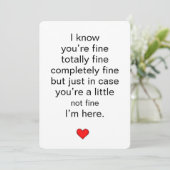 Invitation I'm here thinking of you card (Debout devant)