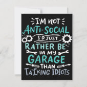 Invitation I'm Not Antisocial | Mechanic Canvas (Devant)