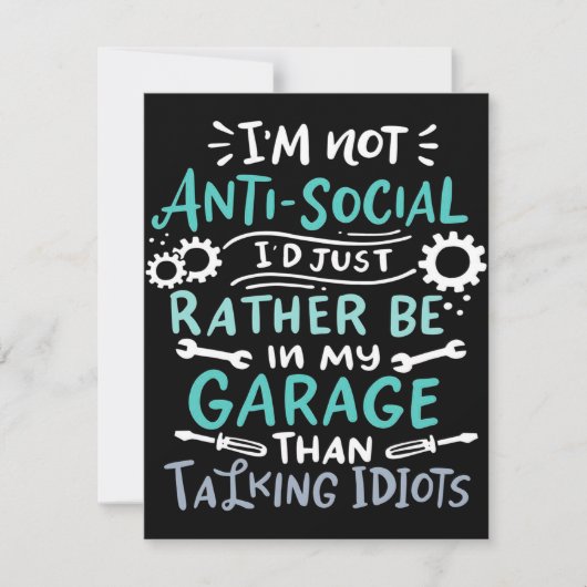 Invitation I'm Not Antisocial | Mechanic Canvas (Devant)