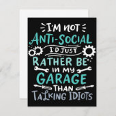 Invitation I'm Not Antisocial | Mechanic Canvas (Devant / Derrière)